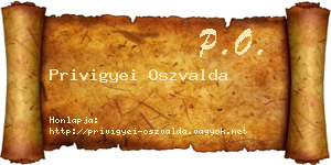 Privigyei Oszvalda névjegykártya